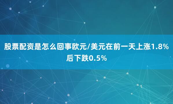 股票配资是怎么回事欧元/美元在前一天上涨1.8%后下跌0.5%
